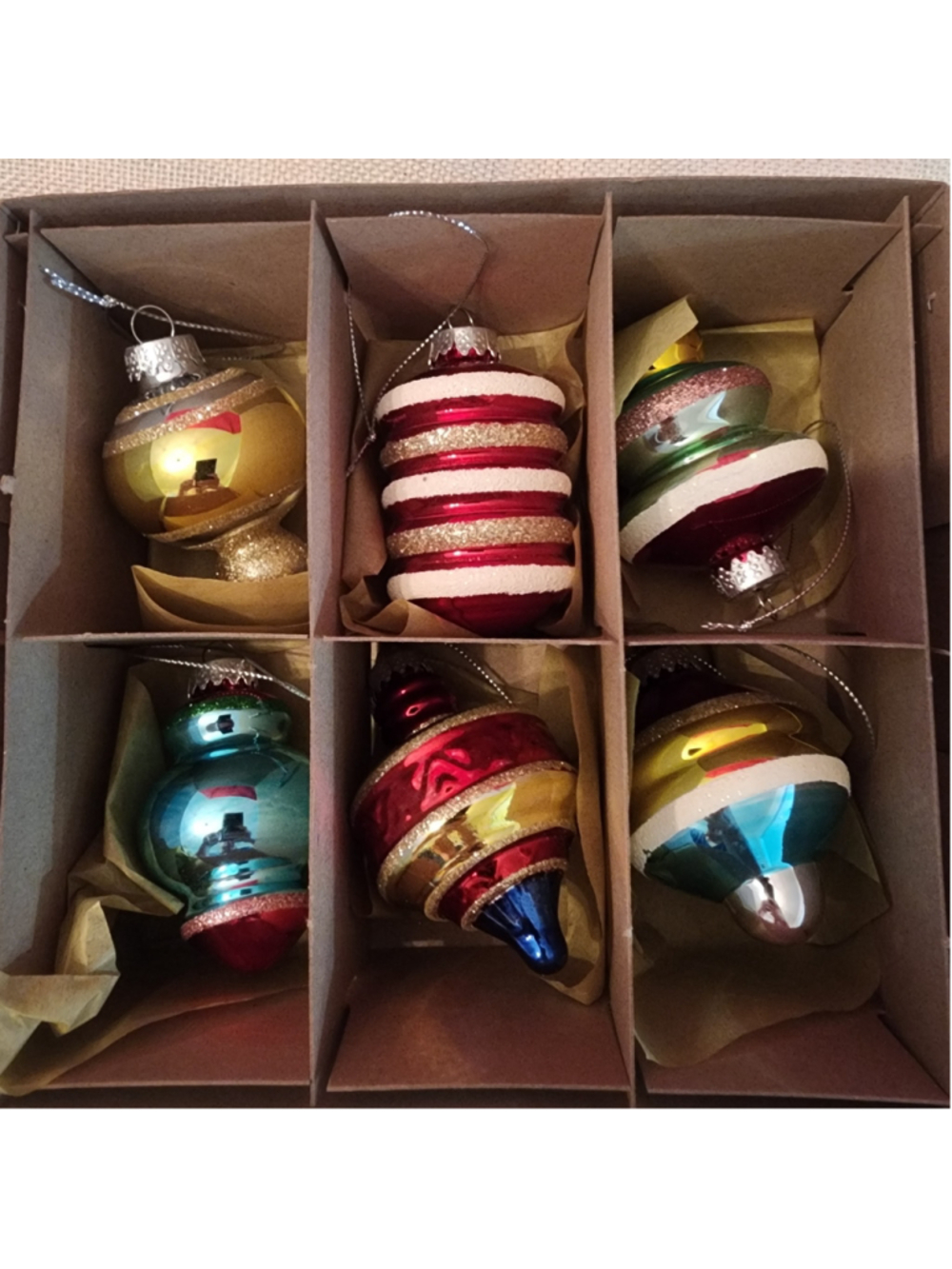 Kurt Adler Early Years Glass Ornaments Set of 6 Multicolor. New